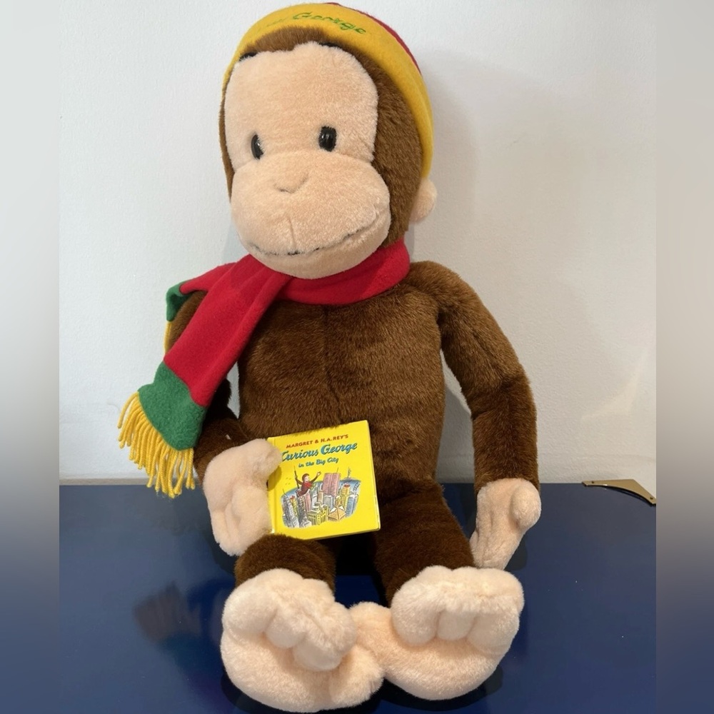 Macys Curious George Stuffed Animal Plush Toy 24" Mini-Book Limited Edition